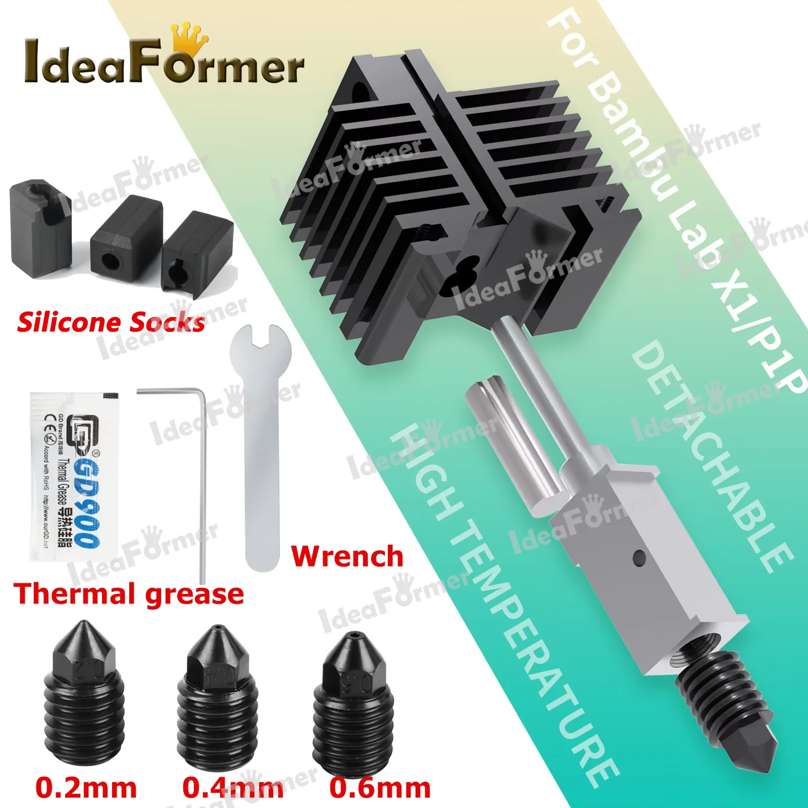 For Bambu Lab Hotend Bambu lab x1 Carbon Nozzle P1P Nozzle 0.2 0.4 0.6mm Hardened Steel Nozzle for Bambulabs x1 P1P P1S Hotend
For Bambu Lab Hotend Bambu lab x1 Carbon Nozzle P1P Nozzle 0.2 0.4 0.6mm Hardened Steel Nozzle for Bambulabs x1 P1P P1S Hotend