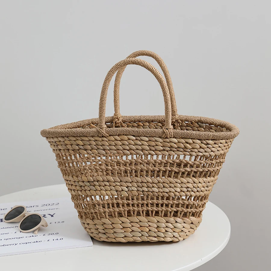 New Handmade Straw Woven Basket Bags with Handle Large Tote Bag Summer Women's Handbag Beach Travel Shoulder Bag Травяная сумка
New Handmade Straw Woven Basket Bags with Handle Large Tote Bag Summer Women's Handbag Beach Travel Shoulder Bag Травяная сумка