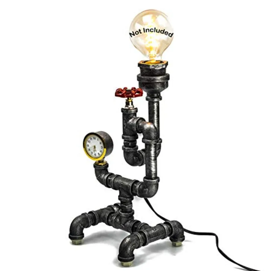 Steam Punk Lamp with Dimmer, Dimmable Loft Style Industrial Vintage Antique Style Light, Iron Piping Aged Rustic Metal Desk Lam
Steam Punk Lamp with Dimmer, Dimmable Loft Style Industrial Vintage Antique Style Light, Iron Piping Aged Rustic Metal Desk Lam
