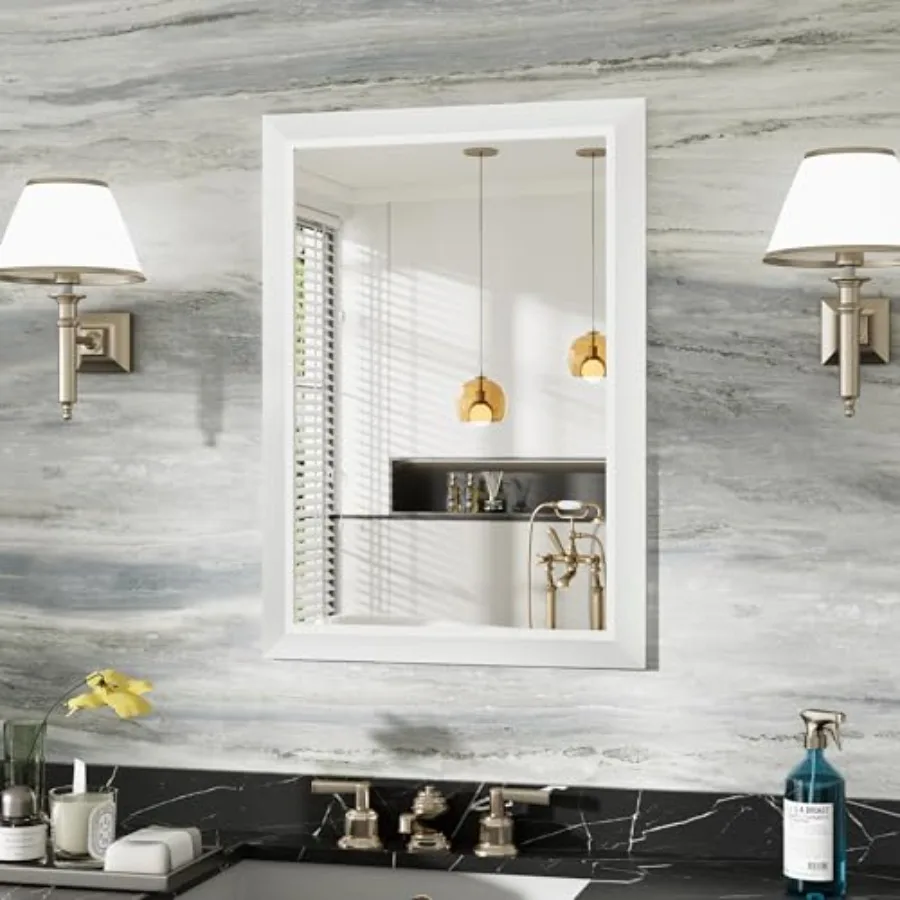 22x30 Inch Bathroom Mirror for Wall, Thick Metal Framed Rectangle Mirrors for Over Sink, Bedroom, Living Room, Entryway, Anti-R
22x30 Inch Bathroom Mirror for Wall, Thick Metal Framed Rectangle Mirrors for Over Sink, Bedroom, Living Room, Entryway, Anti-R