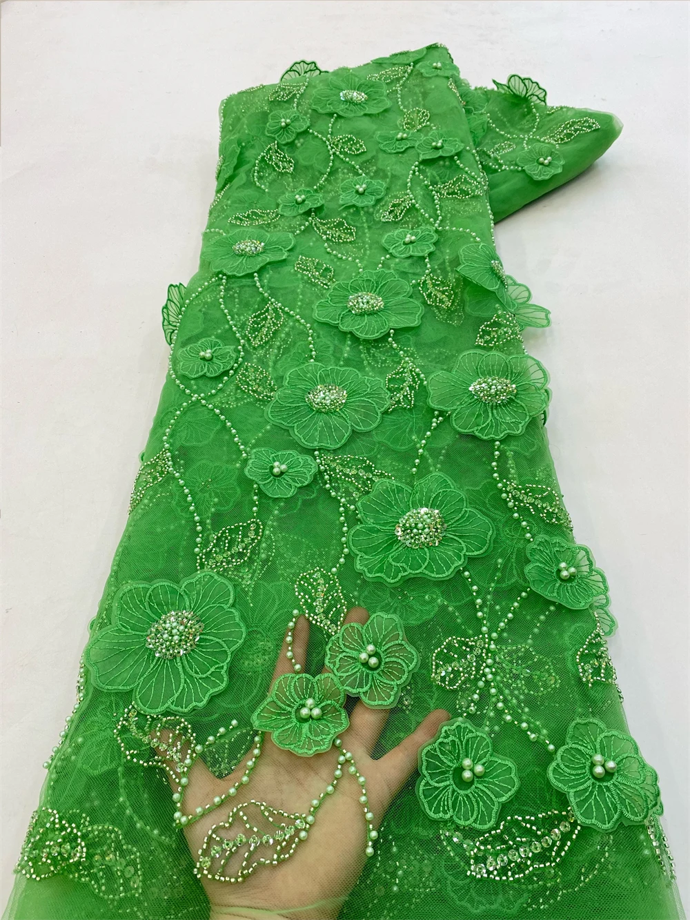 2023 Latest Nigerian Sequin Lace Fabric Heavy Hand Beaded Lace Fabric Luxury French Flower Embroidery Lace Fabric Wedding QF0901
2023 Latest Nigerian Sequin Lace Fabric Heavy Hand Beaded Lace Fabric Luxury French Flower Embroidery Lace Fabric Wedding QF0901