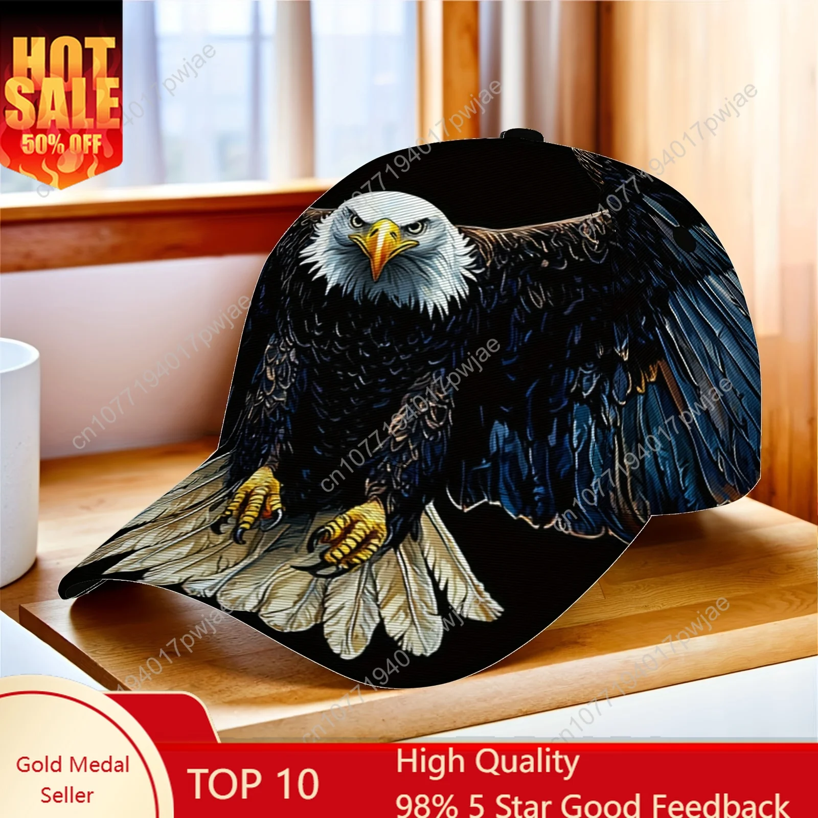 1pc Majestic Eagle Baseball Cap with Spread Wings Illustration - Adjustable Snapback, Lightweight & Portable, Black with White E
1pc Majestic Eagle Baseball Cap with Spread Wings Illustration - Adjustable Snapback, Lightweight & Portable, Black with White E