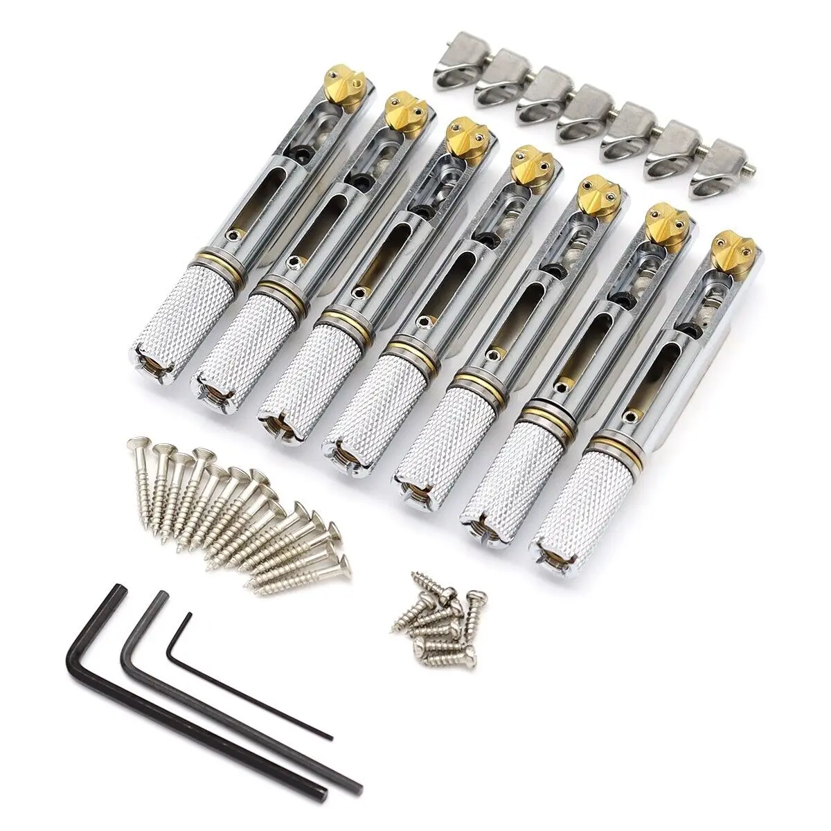 7 Strings Headless Guitar Bridge Saddle Single Bridge for Headless Guitar chrome
7 Strings Headless Guitar Bridge Saddle Single Bridge for Headless Guitar chrome
