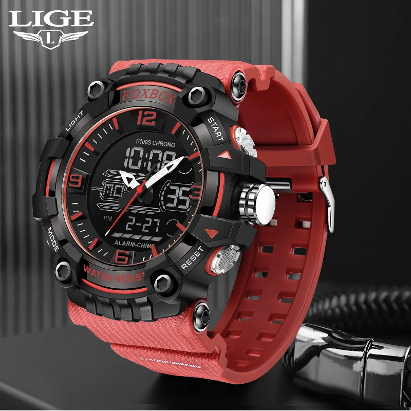 LIGE 2024 Watches For Men Fashion Silicone Strap Waterproof Wristwatch Military Dual Display Luminous Alarm Clock Reloj Hombre
LIGE 2024 Watches For Men Fashion Silicone Strap Waterproof Wristwatch Military Dual Display Luminous Alarm Clock Reloj Hombre