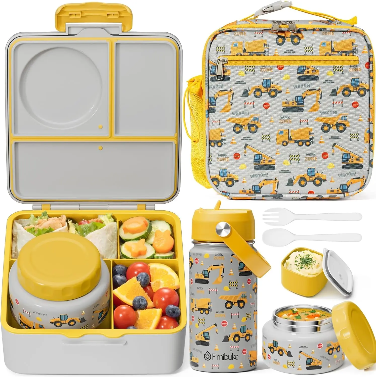 7-Piece Leakproof Bento Lunch Box Set with Insulated Food Jar, Water Bottle, Lunch Bag & Utensils for Kids & Adults
7-Piece Leakproof Bento Lunch Box Set with Insulated Food Jar, Water Bottle, Lunch Bag & Utensils for Kids & Adults