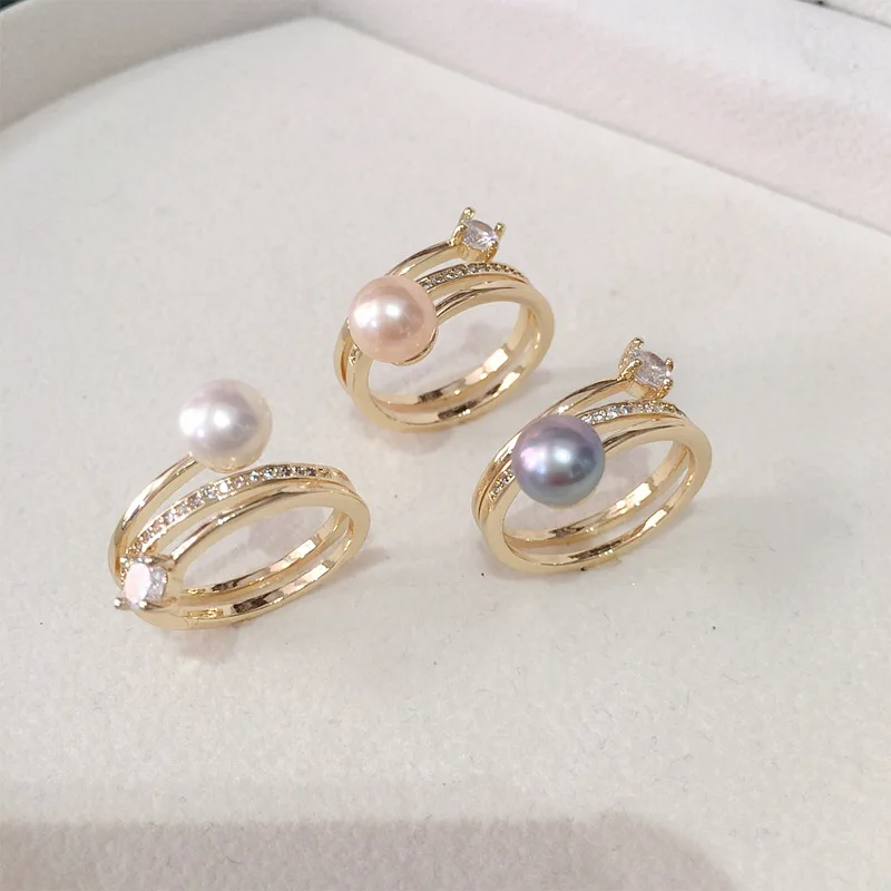 Natural Freshwater Pearl Gold Plated Ring with Simple Zircon Single Pearl Design Fashionable Jewelry Accessory
Natural Freshwater Pearl Gold Plated Ring with Simple Zircon Single Pearl Design Fashionable Jewelry Accessory