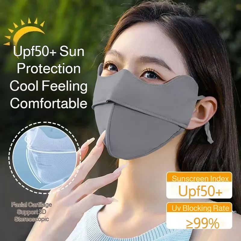 Cooling touch UV protection face mask Summer Ice Silk Sun Protection Mask Breathable Mask, Can Cover Eye Corners and Eye Bags
Cooling touch UV protection face mask Summer Ice Silk Sun Protection Mask Breathable Mask, Can Cover Eye Corners and Eye Bags