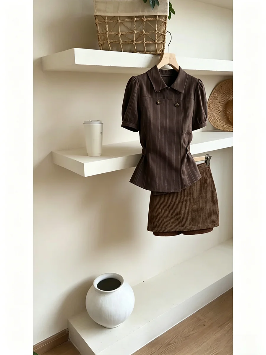 Parkyeon Summer Beauty Matching Set Women's High Waist Shirt Lantern Sleeve Design Fashionable Two-Piece Ensemble
Parkyeon Summer Beauty Matching Set Women's High Waist Shirt Lantern Sleeve Design Fashionable Two-Piece Ensemble