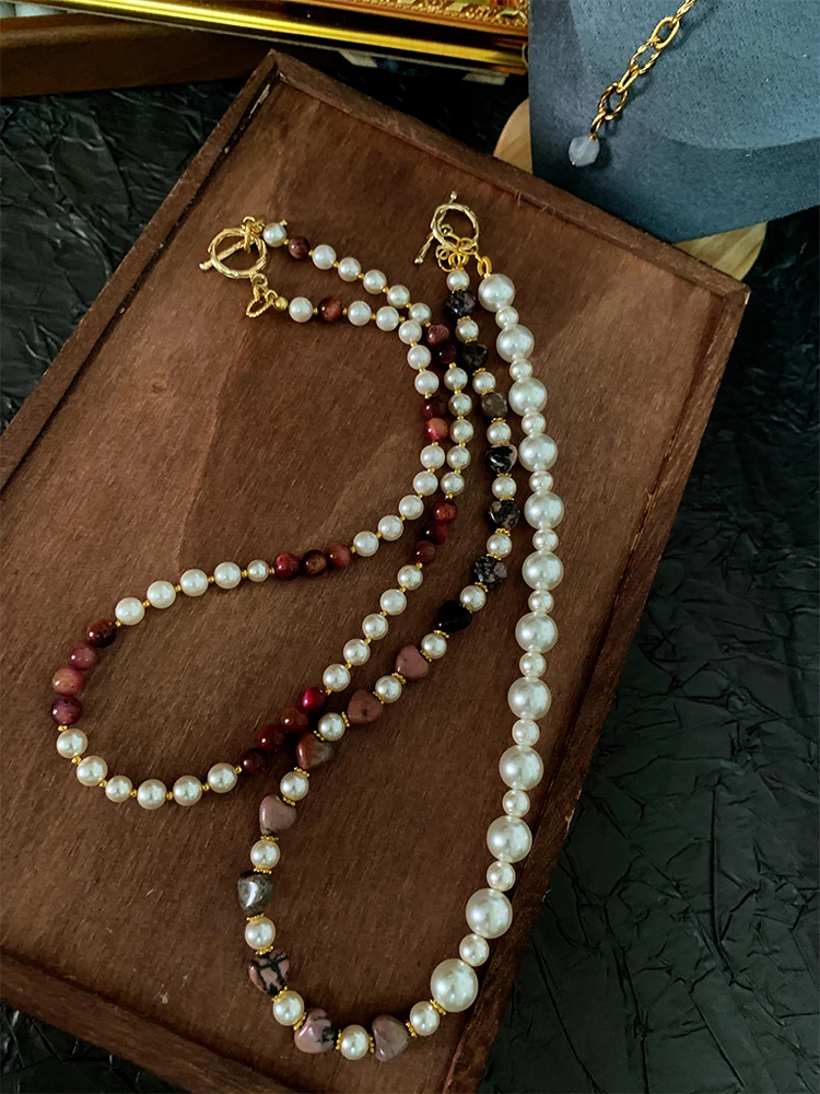 French Retro Trendy Vaction handmade heart with Pearl choker necklace for women‘s girl party gift jewlry whosale
French Retro Trendy Vaction handmade heart with Pearl choker necklace for women‘s girl party gift jewlry whosale