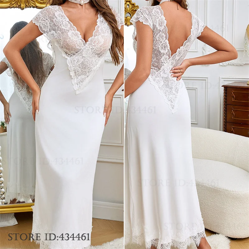 Сексуальная женская длинная ночная сорочка-комбинация, пеньюар, пижама, с лоскутным узором, ажурная, с кружевом, глубоким V-образным вырезом, домашнее платье, одежда для отдыха
Сексуальная женская длинная ночная сорочка-комбинация, пеньюар, пижама, с лоскутным узором, ажурная, с кружевом, глубоким V-образным вырезом, домашнее платье, одежда для отдыха