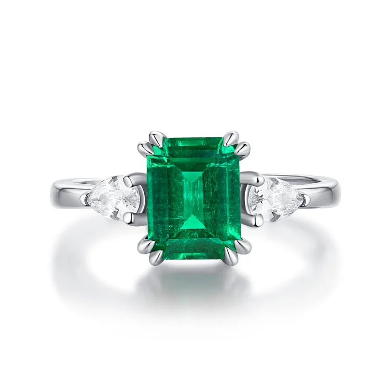 ZFSILVER s925 Silver Fashion Luxury Cultivated Gemstone Emerald Rectangle Ring Charms Women Wedding Party Jewelry Gift 202010214 
ZFSILVER s925 Silver Fashion Luxury Cultivated Gemstone Emerald Rectangle Ring Charms Women Wedding Party Jewelry Gift 202010214