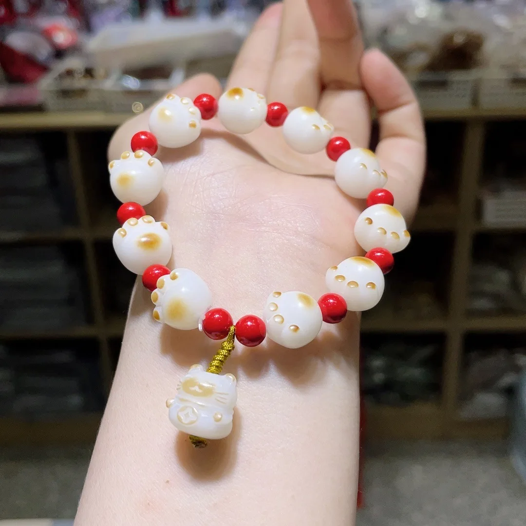 Charcoal Bodhi Cat Claws with Red Sand Round Beads, Small Lucky Cat Bracelet, Simple Niche Cultural and Play Bracelet, Men's And
Charcoal Bodhi Cat Claws with Red Sand Round Beads, Small Lucky Cat Bracelet, Simple Niche Cultural and Play Bracelet, Men's And