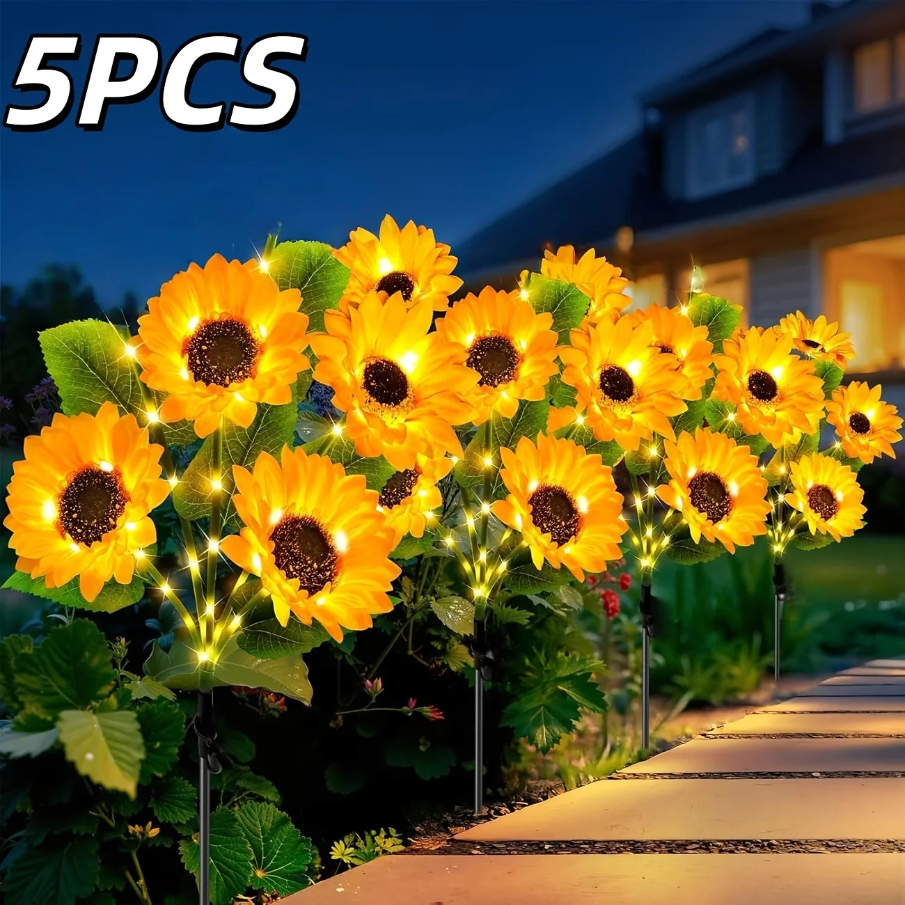 5pcs Solar Sunflower Lights, LED Outdoor Decorative Stake Lights, Auto ON/OFF, Ideal for Garden Patio Lawn Pathway, Perfect Gift for Mom And Women
5pcs Solar Sunflower Lights, LED Outdoor Decorative Stake Lights, Auto ON/OFF, Ideal for Garden Patio Lawn Pathway, Perfect Gift for Mom And Women