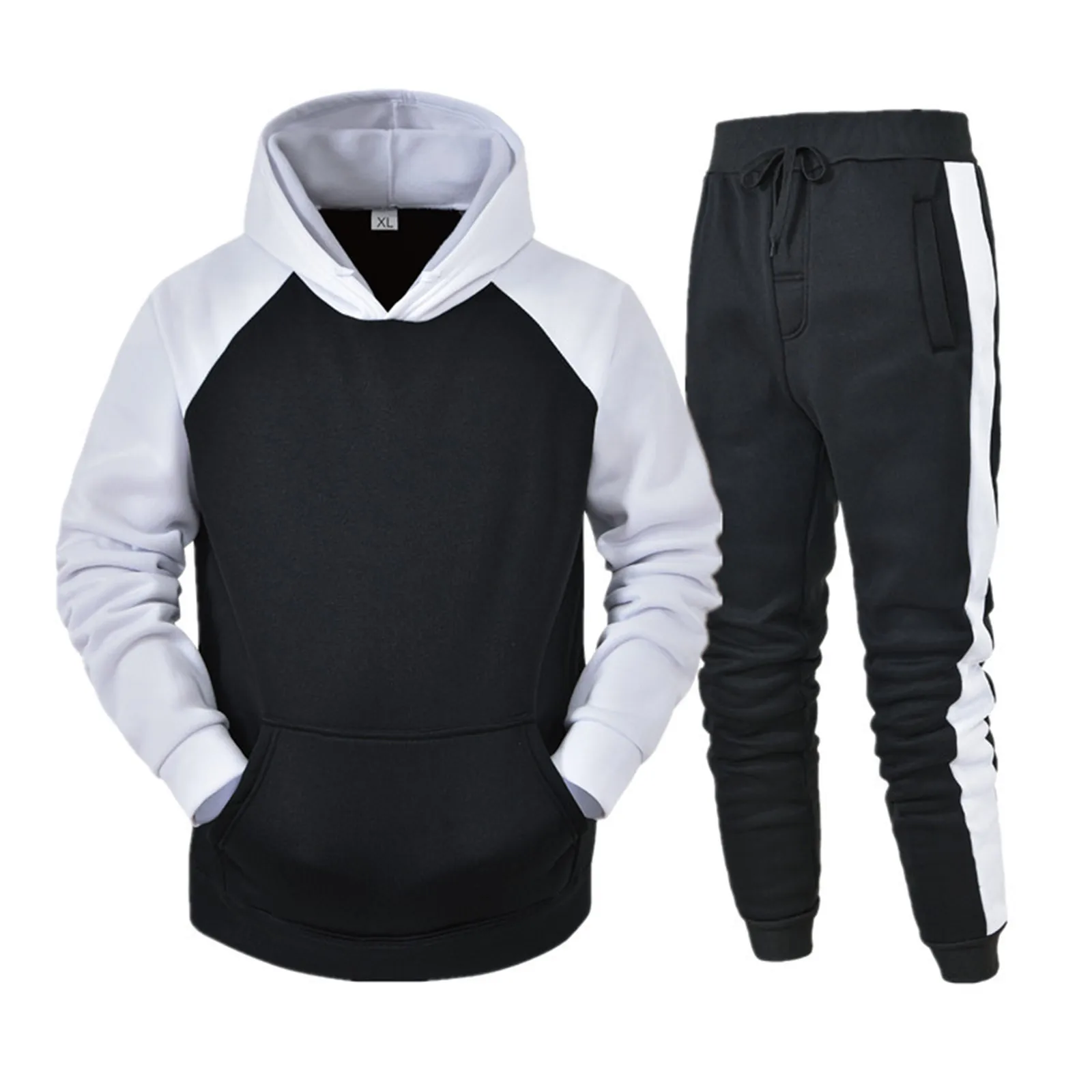 Men Long Sleeve Hoodies Set Streetwear Contrast Color Splicing Sweatshirt Zipper Pants Sports Set 2 Pieces Tracksuit Clothing
Men Long Sleeve Hoodies Set Streetwear Contrast Color Splicing Sweatshirt Zipper Pants Sports Set 2 Pieces Tracksuit Clothing