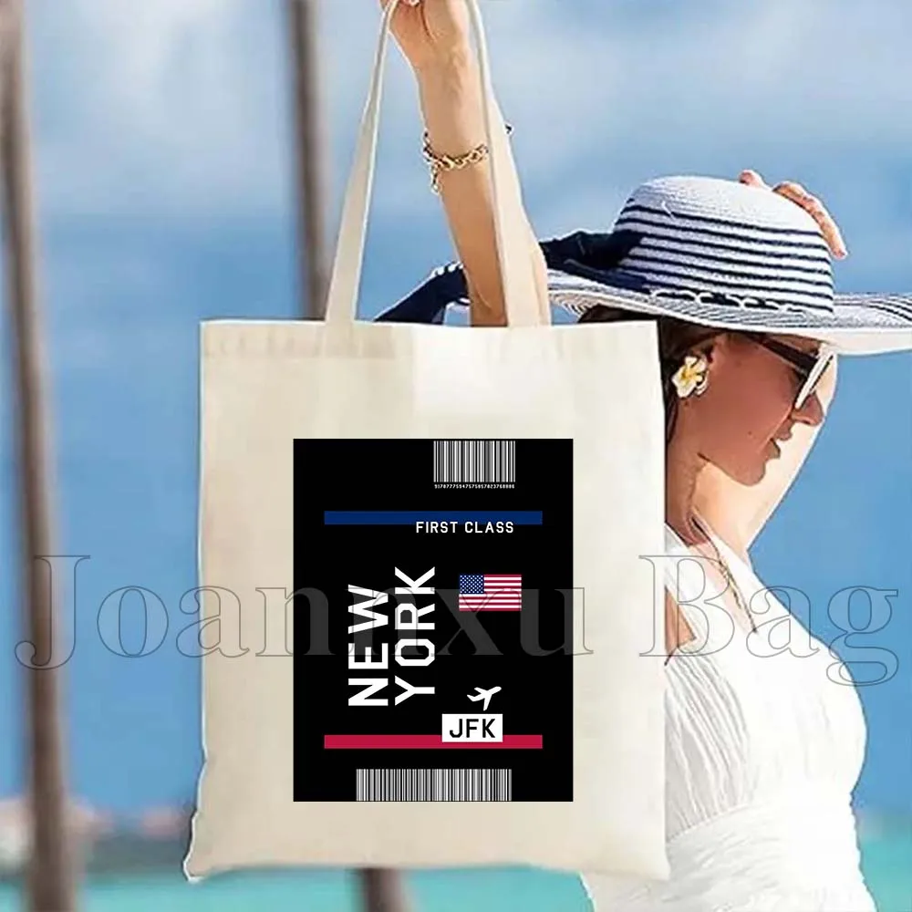 New York Paris Tokyo Milan London Los Angeles Bucharest Miami Flight Ticket Print Gifts Canvas Tote Bag Harajuku Shopper Handbag
New York Paris Tokyo Milan London Los Angeles Bucharest Miami Flight Ticket Print Gifts Canvas Tote Bag Harajuku Shopper Handbag