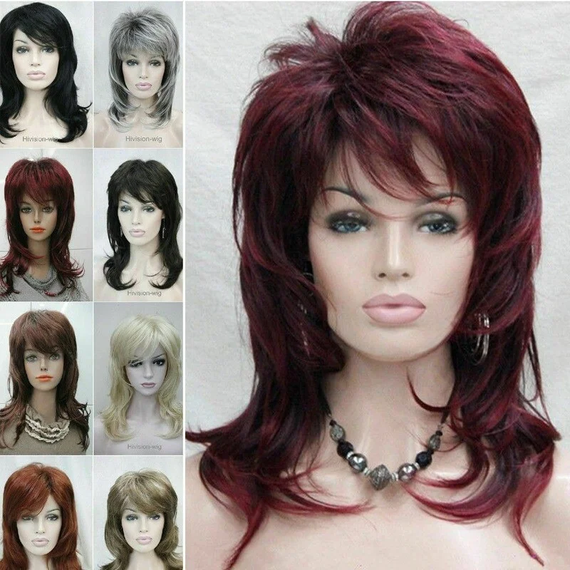 Women wig Ladies Natural Type Short Wine red mix Full wigs Hair Cosplay 9 colors
Women wig Ladies Natural Type Short Wine red mix Full wigs Hair Cosplay 9 colors