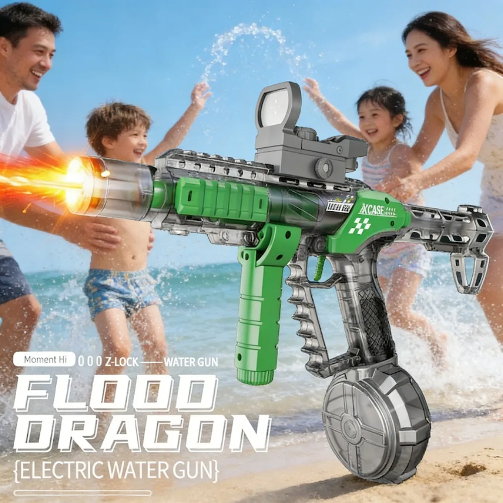 Fully Automatic Electric Toy Water Gun Outdoor Beach Swimming Pool Shooting Game Long Range High Capacity Toy for Children Gift
Fully Automatic Electric Toy Water Gun Outdoor Beach Swimming Pool Shooting Game Long Range High Capacity Toy for Children Gift