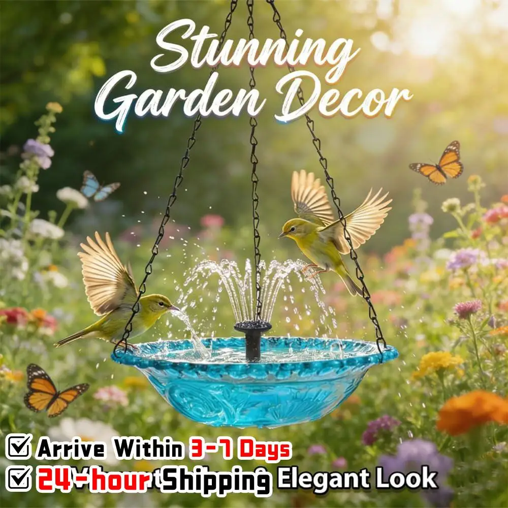 Hanging Solar Bird Bath Fountain Wildlife Feeder Outdoor Hanging Bird Bath with Solar Fountain for Outdoor Garden Decor
Hanging Solar Bird Bath Fountain Wildlife Feeder Outdoor Hanging Bird Bath with Solar Fountain for Outdoor Garden Decor