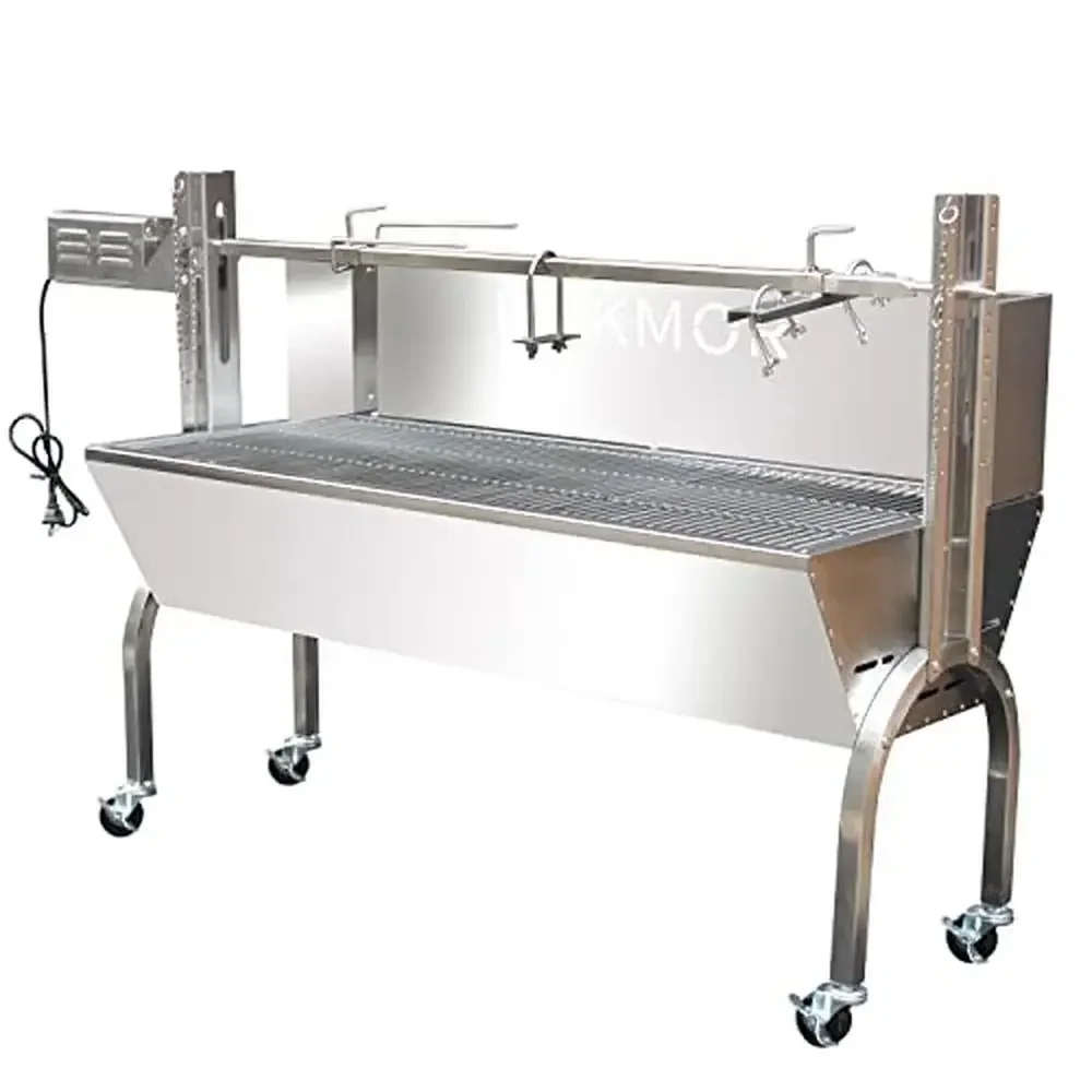 Stainless Steel Charcoal Spit Roaster 62" Pig Lamb Hooded Roaster with 30W Motor & Adjustable Height Durable Construction Large
Stainless Steel Charcoal Spit Roaster 62" Pig Lamb Hooded Roaster with 30W Motor & Adjustable Height Durable Construction Large