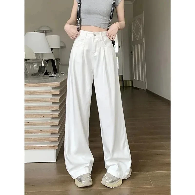 White Wide Leg Pants Women High Waist Pleated Solid Straight Trousers Harajuku Y2K Vintage Pretty Style Classic Simple Pants
White Wide Leg Pants Women High Waist Pleated Solid Straight Trousers Harajuku Y2K Vintage Pretty Style Classic Simple Pants