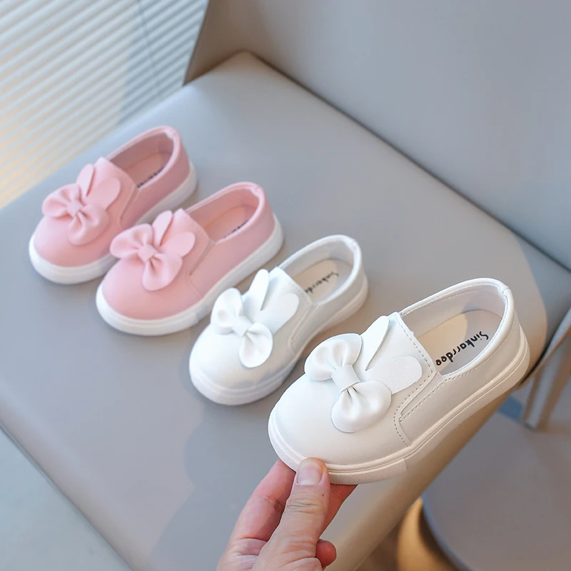 Girls White/pink Leather Shoes with Anti Slip Soft Sole Round Toe Bow Spring Autumn Outdoor PU Fashionable Casual Leather Shoes
Girls White/pink Leather Shoes with Anti Slip Soft Sole Round Toe Bow Spring Autumn Outdoor PU Fashionable Casual Leather Shoes