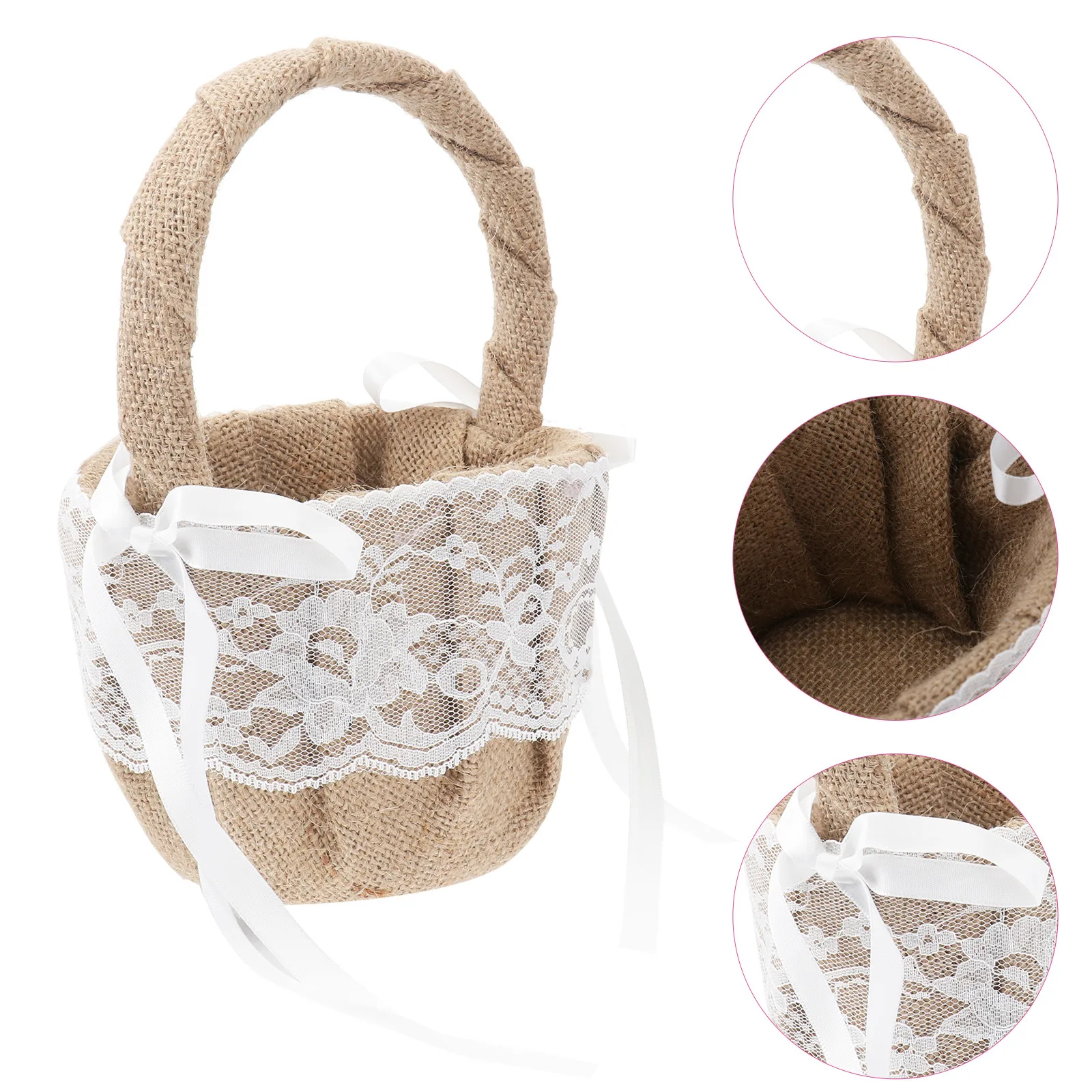 2Pcs Wedding Flower Girl Baskets Lace Linen Elegant Rustic Style Perfect for Wedding Ceremony Flowers Rose Petals Basket
2Pcs Wedding Flower Girl Baskets Lace Linen Elegant Rustic Style Perfect for Wedding Ceremony Flowers Rose Petals Basket