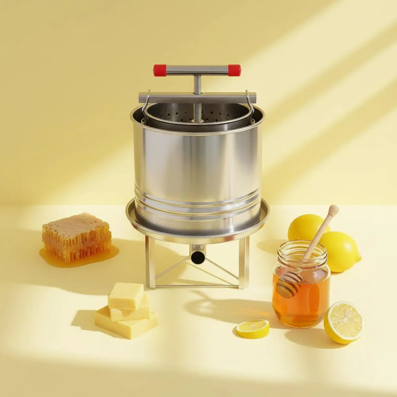 Stainless Steel Honey Press Large Capacity Manual Honey Press Manual Fruit Juicer Sturdy Duty Beeswax Presser Versatile
Stainless Steel Honey Press Large Capacity Manual Honey Press Manual Fruit Juicer Sturdy Duty Beeswax Presser Versatile