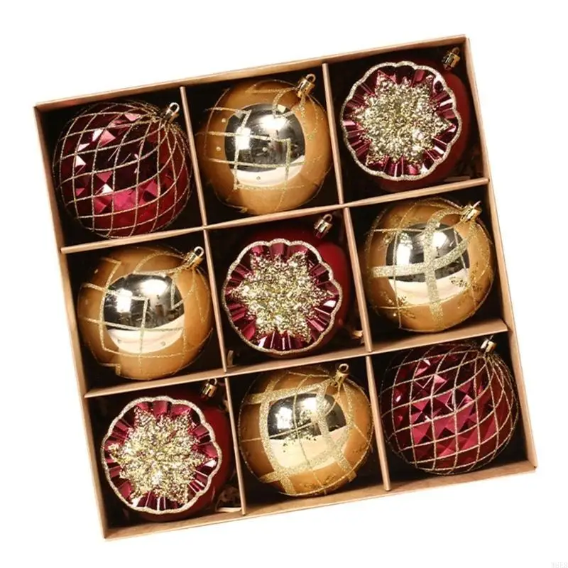 9pcs Elegant Christmas Sphere Decorations Stable Quality Christmas Tree Globes Artful Hanging Decorations for Season W8EB
9pcs Elegant Christmas Sphere Decorations Stable Quality Christmas Tree Globes Artful Hanging Decorations for Season W8EB