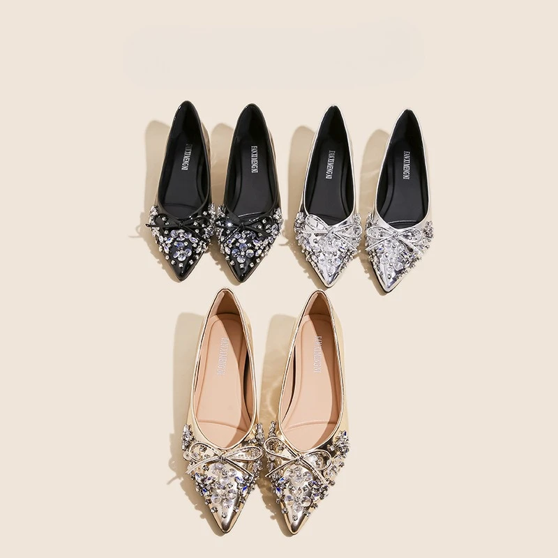 New Women's Shoes Exquisite Rhinestone Casual Shoes for Woman French Style Pointed Tip Flat Shoe Designer Shoes Zapatos De Mujer
New Women's Shoes Exquisite Rhinestone Casual Shoes for Woman French Style Pointed Tip Flat Shoe Designer Shoes Zapatos De Mujer