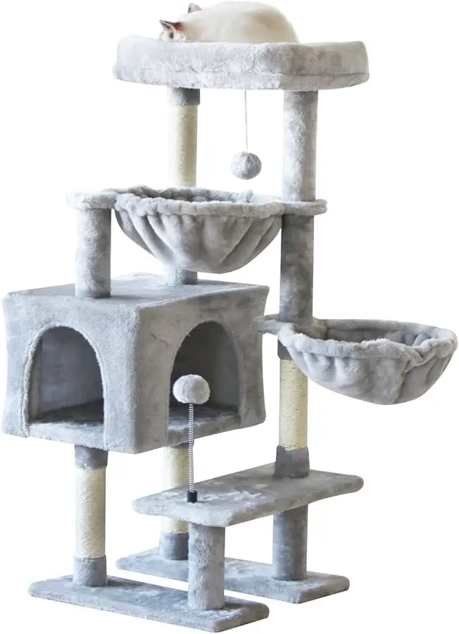 KIYUMI Cat Tree Tower Condo with Sisal Scratching Post for Indoor Cats Tree Furniture with Hammock Perch and Kitten
KIYUMI Cat Tree Tower Condo with Sisal Scratching Post for Indoor Cats Tree Furniture with Hammock Perch and Kitten