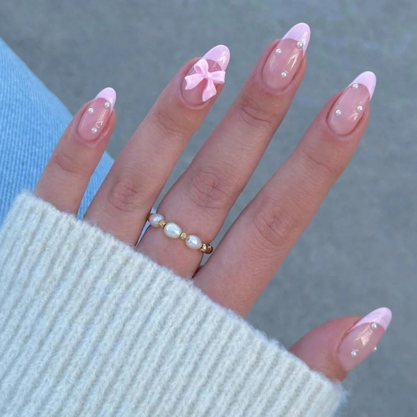 24pcs Long Almond Fake nails,pink French Bows and pearls on nails Detachable And Reusable Jelly Glue 1pc Cuticle Pusher
24pcs Long Almond Fake nails,pink French Bows and pearls on nails Detachable And Reusable Jelly Glue 1pc Cuticle Pusher