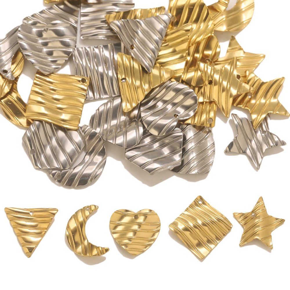 20pcs Stainless Steel Geometry Heart Pendants Texture Gold Plated Charm Earrings Conectors for Jewelry Making Supplies Wholesale
20pcs Stainless Steel Geometry Heart Pendants Texture Gold Plated Charm Earrings Conectors for Jewelry Making Supplies Wholesale