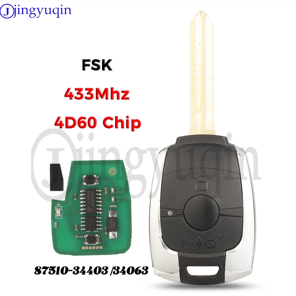 Jingyuqin 433 МГц 4D60 дистанционный Автомобильный ключ 87510-34403 /34063 для Ssangyong Actyon Kyron
Jingyuqin 433 МГц 4D60 дистанционный Автомобильный ключ 87510-34403 /34063 для Ssangyong Actyon Kyron