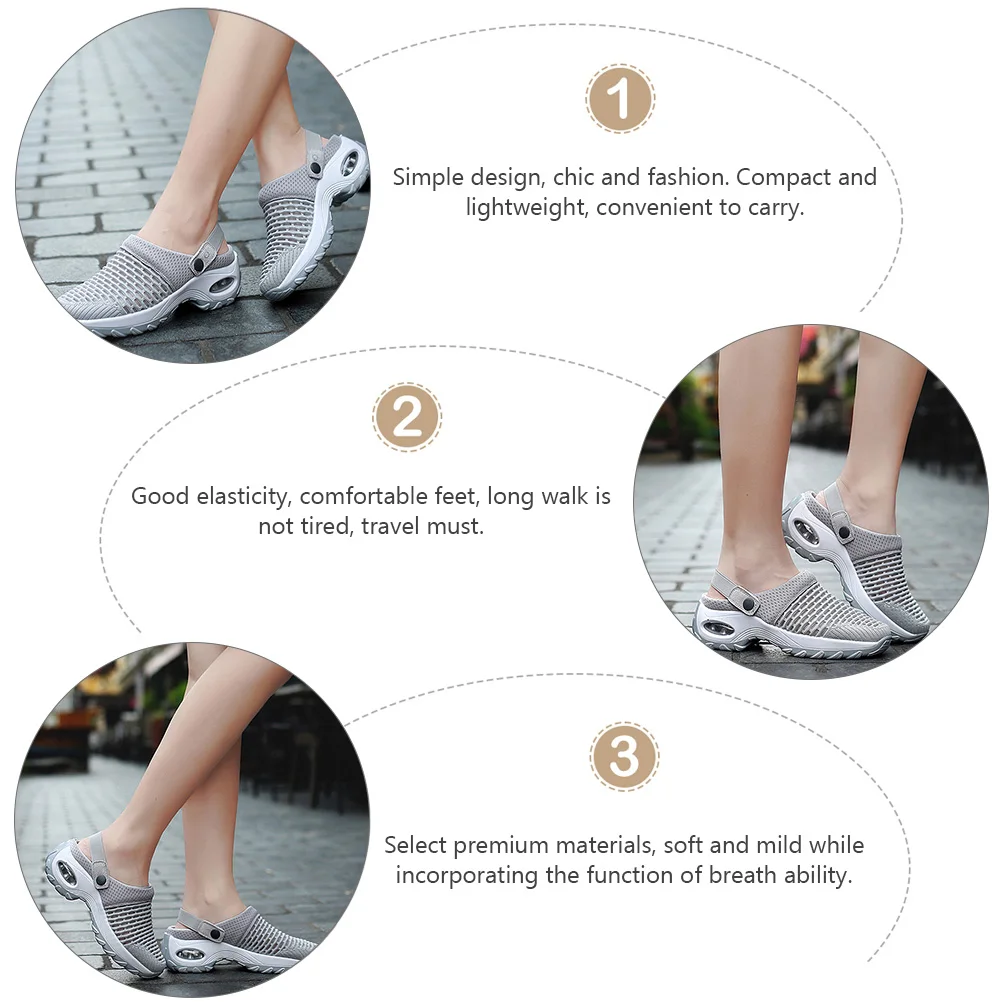 Sandals Women Sports Casual Non Skid Mesh Cloth Thick Bottom Lightweight Comfortable Travel Grey Inside Eva
Sandals Women Sports Casual Non Skid Mesh Cloth Thick Bottom Lightweight Comfortable Travel Grey Inside Eva