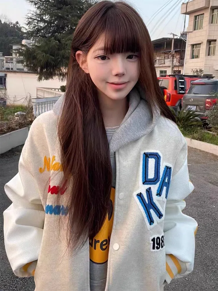 Cool Street Sle Letter Baseball Jaet Women's Autumn Winter Thiened Cotton Lined Loose Outerwear Versatile College Wind
Cool Street Sle Letter Baseball Jaet Women's Autumn Winter Thiened Cotton Lined Loose Outerwear Versatile College Wind