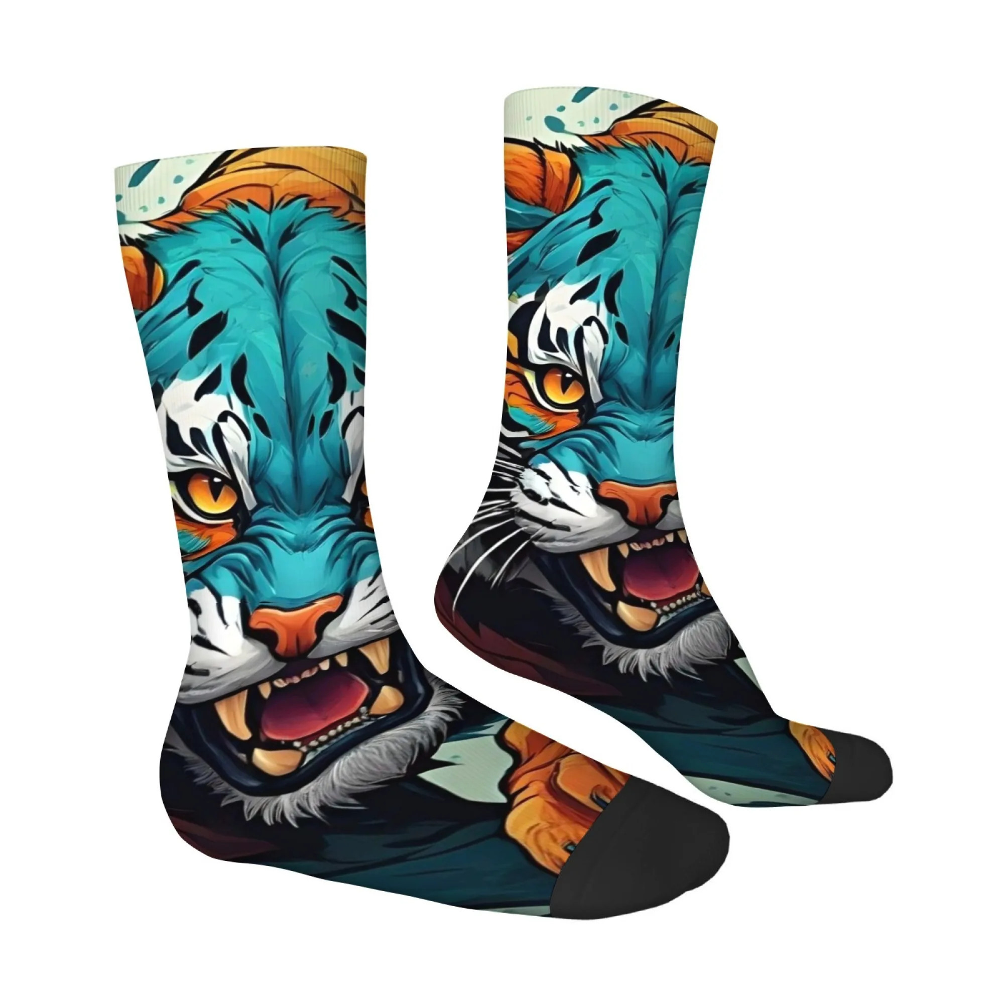 Trendy and Cool Men's Mid-calf Socks with Blue and Cyan Tiger Print Wild and Ferocious Beast Design Eye-catching and Stylish
Trendy and Cool Men's Mid-calf Socks with Blue and Cyan Tiger Print Wild and Ferocious Beast Design Eye-catching and Stylish