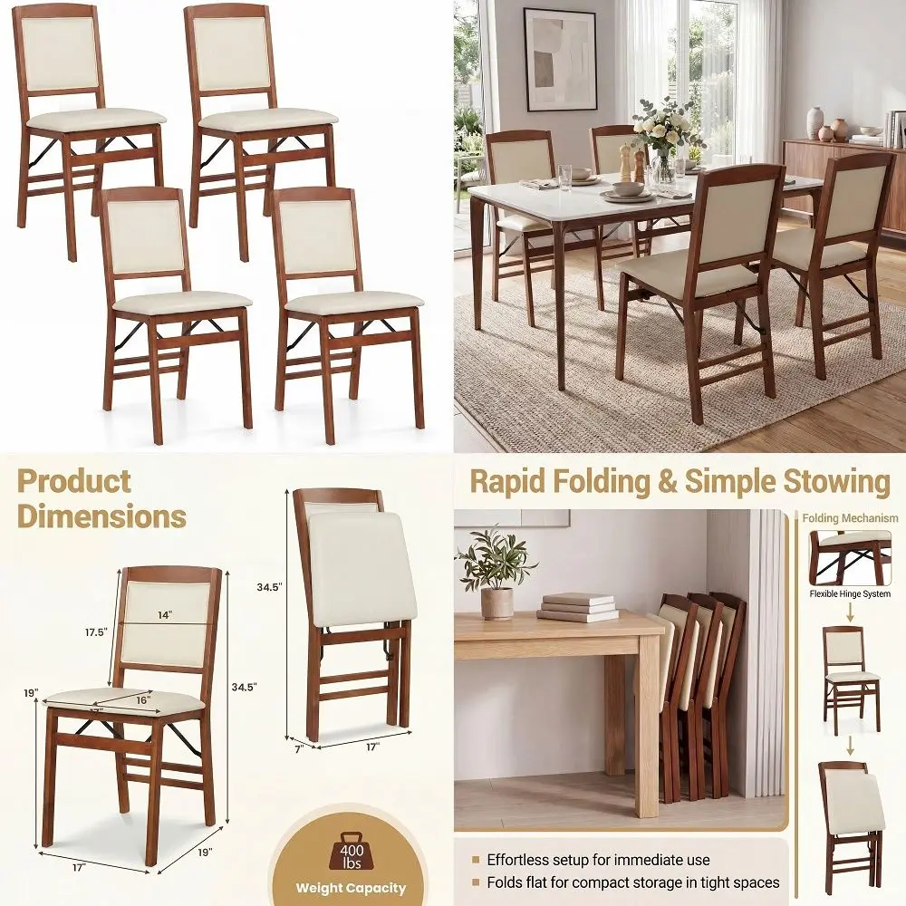 Dining Chairs Set of 4, Faux Leather Dining Chairs with Upholstered Seat, High Back Comfy Cushion, Metal Leg, Accent Kitchen Si
Dining Chairs Set of 4, Faux Leather Dining Chairs with Upholstered Seat, High Back Comfy Cushion, Metal Leg, Accent Kitchen Si