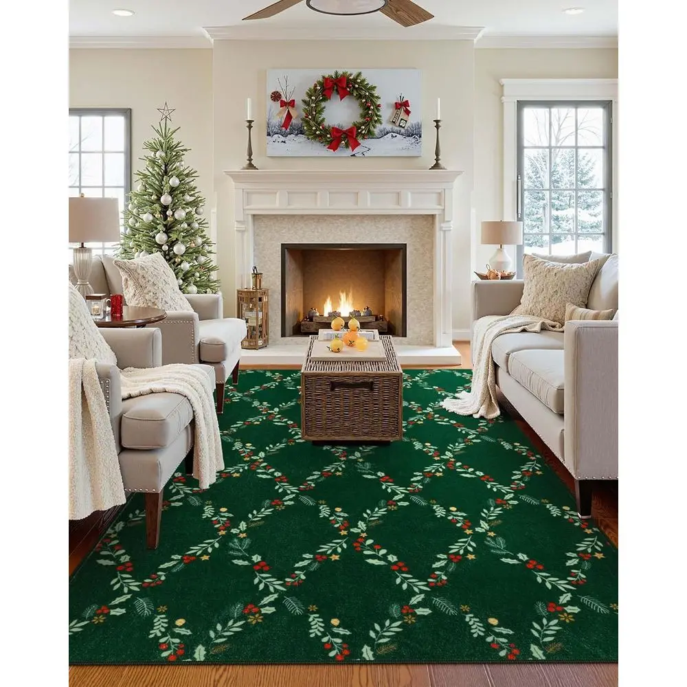 Рождественский ковер 5x7 2025 — мягкий моющийся ковер с низким ворсом для гостиной и столовой, зеленый ромбовидный узор для домашнего офиса, детской комнаты
Рождественский ковер 5x7 2025 — мягкий моющийся ковер с низким ворсом для гостиной и столовой, зеленый ромбовидный узор для домашнего офиса, детской комнаты
