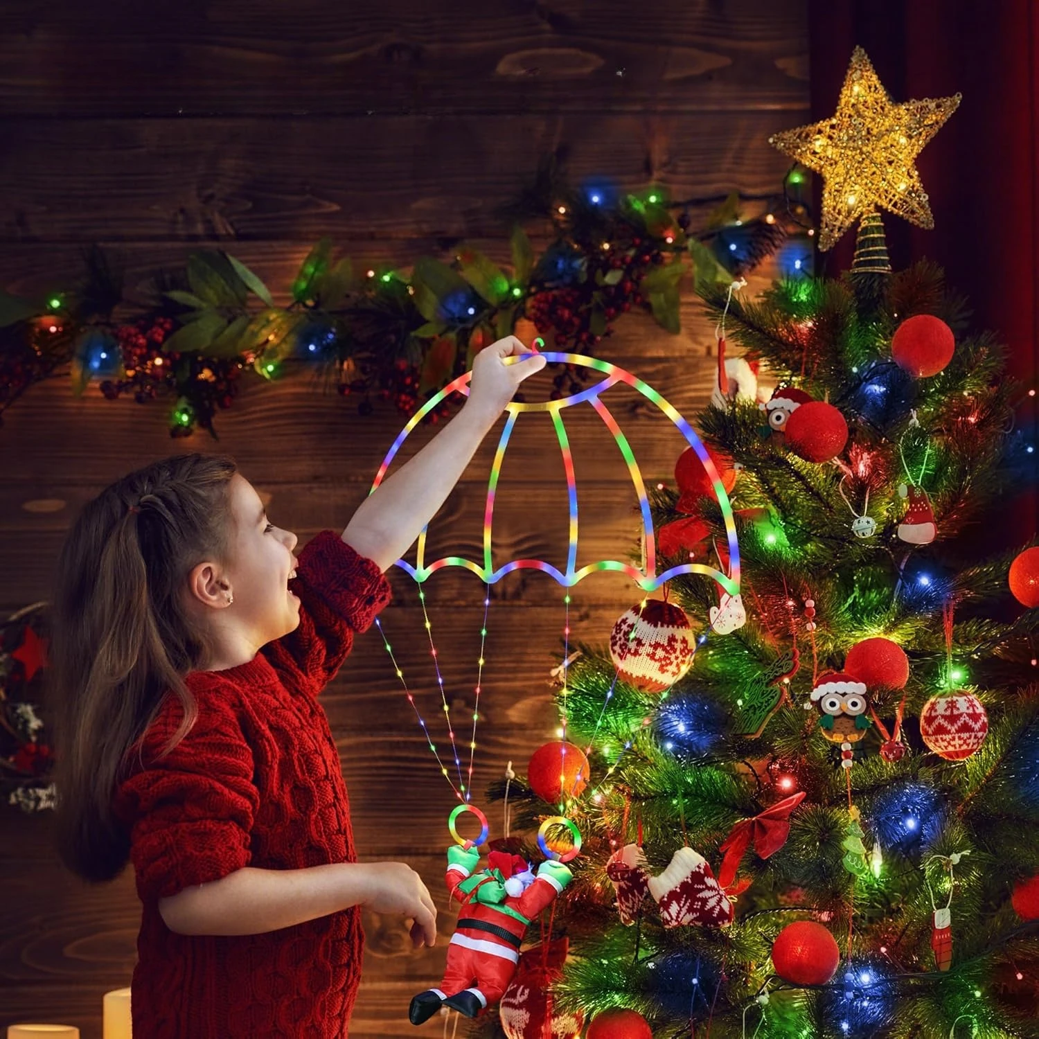 Рождественские украшения, уличные рождественские парашютные огни, Санта-Клаус, подвесные разноцветные рождественские огни, праздничные декоративные в помещении
Рождественские украшения, уличные рождественские парашютные огни, Санта-Клаус, подвесные разноцветные рождественские огни, праздничные декоративные в помещении