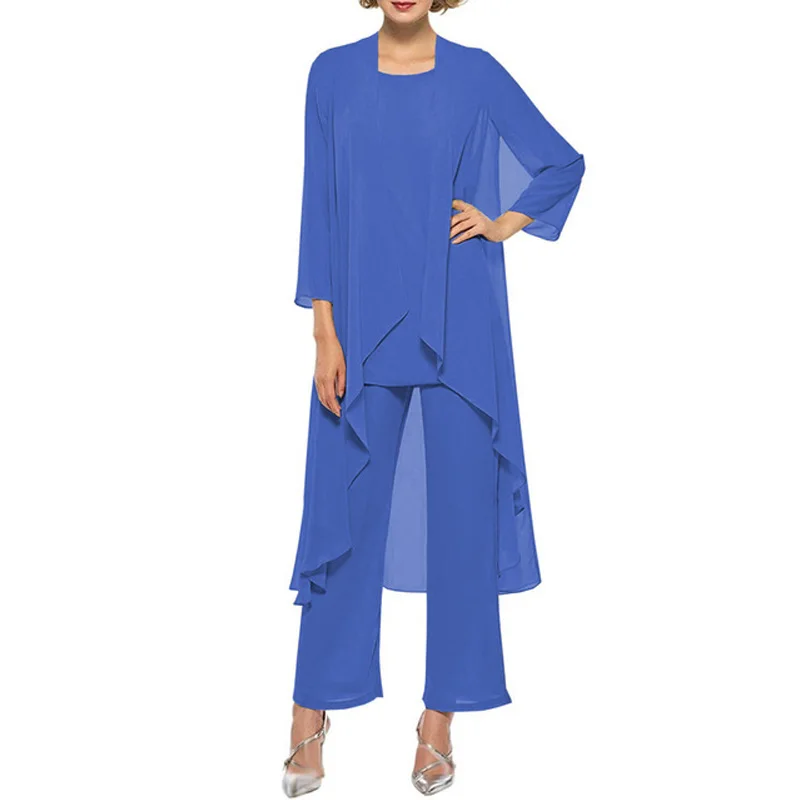 Mother of the Bride Pantsuit Dresses Plus Size Dress Blue Blazer Women's Evening Chiffon 3 Pieces Wedding Party Guest Dress
Mother of the Bride Pantsuit Dresses Plus Size Dress Blue Blazer Women's Evening Chiffon 3 Pieces Wedding Party Guest Dress