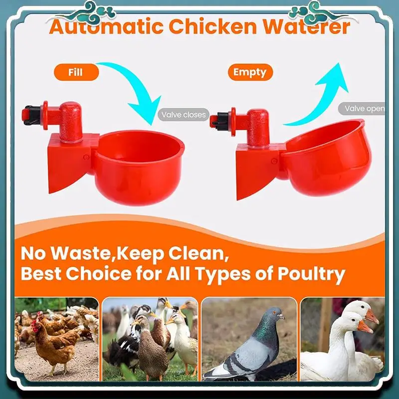 Premium DIY Chicken Water Feeder For Poultry Automatic Chicken Water Cups Gravity Filling Poultry Waterer With Hole Saw(24 Pack)
Premium DIY Chicken Water Feeder For Poultry Automatic Chicken Water Cups Gravity Filling Poultry Waterer With Hole Saw(24 Pack)