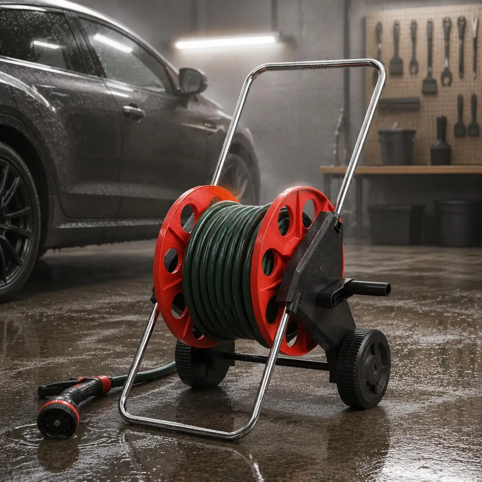 Hose Winding Rack Easy to Use Outdoor Storage Garden Supply 2 in 1 Design for Car Wash
Hose Winding Rack Easy to Use Outdoor Storage Garden Supply 2 in 1 Design for Car Wash