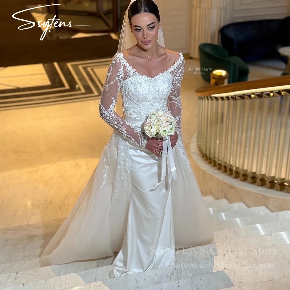 SSYTENS Exquisite Long Sleeves Wedding Dresses Gowns Appliques Saudi Arabia Mermaid Formal Dubai Bride Bridal Dresses Customized
SSYTENS Exquisite Long Sleeves Wedding Dresses Gowns Appliques Saudi Arabia Mermaid Formal Dubai Bride Bridal Dresses Customized