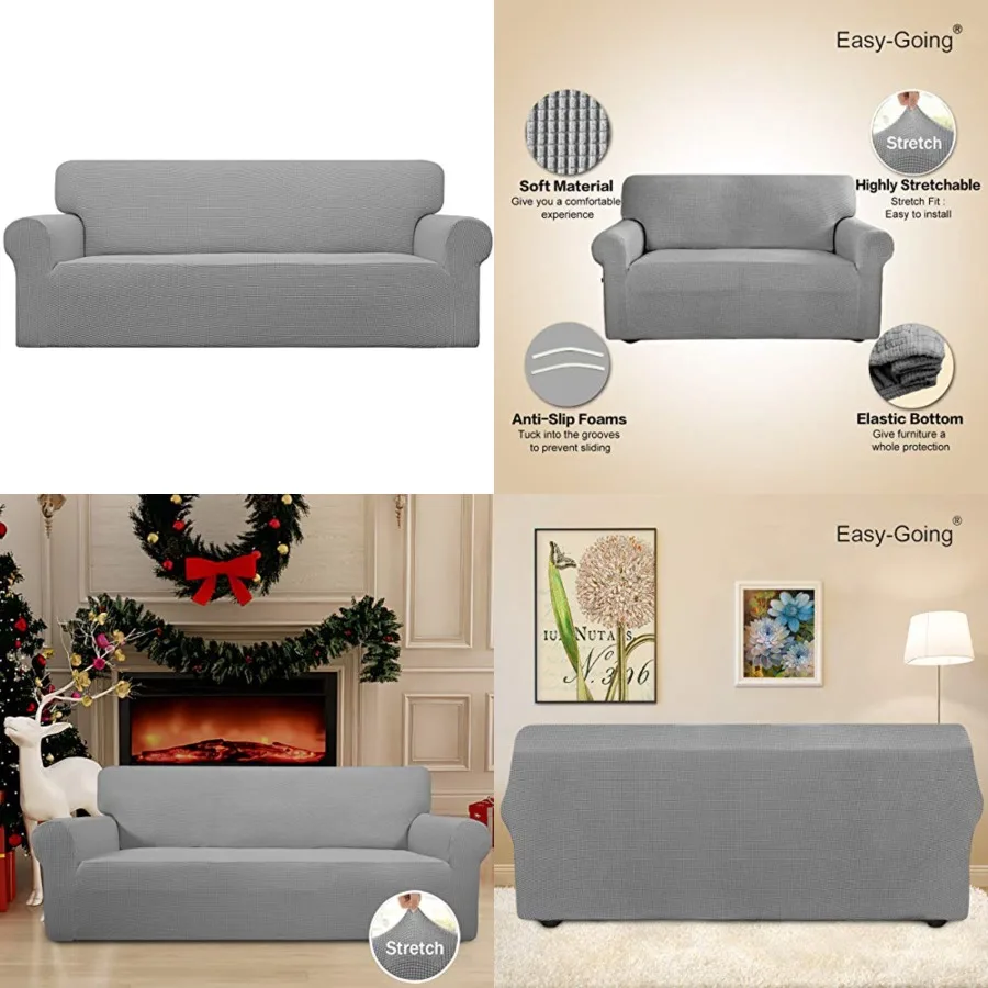 Stretch Sofa Slipcover 1-Piece Sofa Cover Furniture Protector Couch Soft with Elastic Bottom for,Polyester Spandex Jacquard Fab
Stretch Sofa Slipcover 1-Piece Sofa Cover Furniture Protector Couch Soft with Elastic Bottom for,Polyester Spandex Jacquard Fab