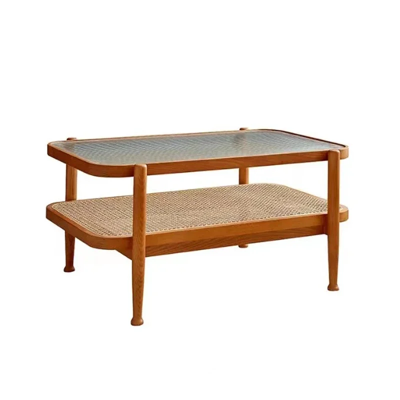Чайный столик из виноградной лозы, стекло Чанхун из ротанга, массив дерева, небольшая квартира, двухэтажная гостиная, скандинавская простота 
Чайный столик из виноградной лозы, стекло Чанхун из ротанга, массив дерева, небольшая квартира, двухэтажная гостиная, скандинавская простота