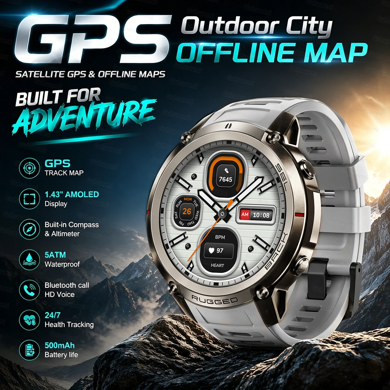 GPS Smart Watch with offline map Professional Sports Swimming Waterproof Watch Heart Rate Blood Oxygen Sleep GPS tracking Watch
GPS Smart Watch with offline map Professional Sports Swimming Waterproof Watch Heart Rate Blood Oxygen Sleep GPS tracking Watch