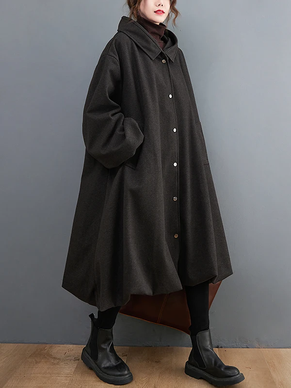 Loose Fit Autumn Winter Woolen Coat Warm Thiened Hooded Design Sense Faionable Women's Clothing Commute Sle Long Sve
Loose Fit Autumn Winter Woolen Coat Warm Thiened Hooded Design Sense Faionable Women's Clothing Commute Sle Long Sve