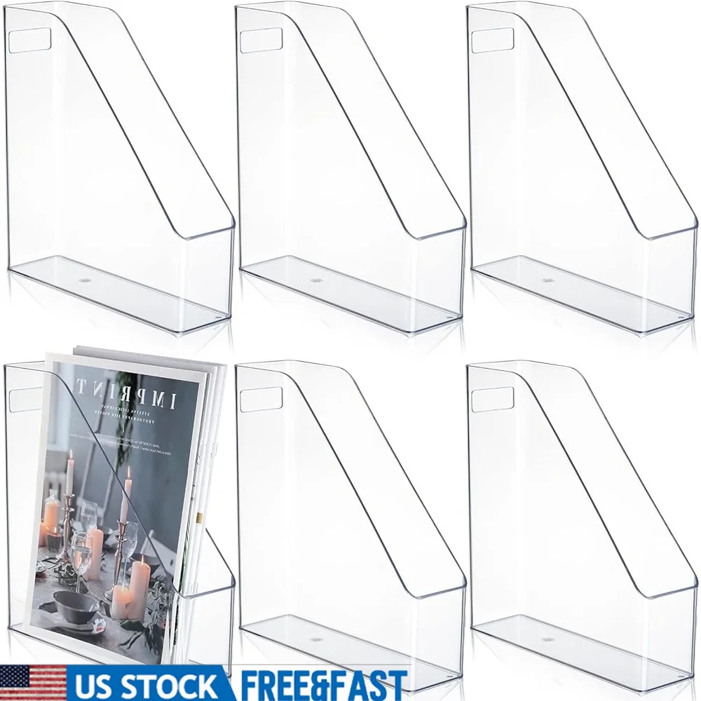 6 Pcs Clear Acrylic Magazine File Holder Desk Organizer with Handle Vertical Document Storage Solution Office School Home Use
6 Pcs Clear Acrylic Magazine File Holder Desk Organizer with Handle Vertical Document Storage Solution Office School Home Use