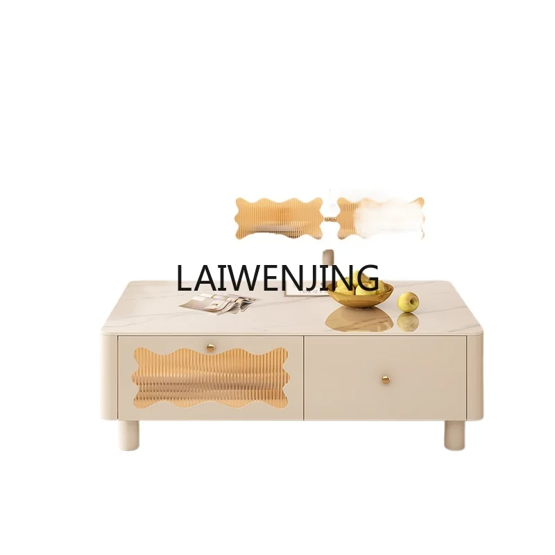LYN cream wind rock board coffee table household high-footed small apartment solid wood TV cabinet combination
LYN cream wind rock board coffee table household high-footed small apartment solid wood TV cabinet combination