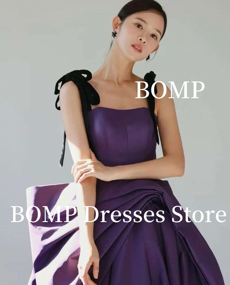 BOMP Elegant Dark Purple Wedding Dresses Bow Spaghetti Strap Draped A-Line Floor Length Bridal Gown Korea Photo Shoot Customized
BOMP Elegant Dark Purple Wedding Dresses Bow Spaghetti Strap Draped A-Line Floor Length Bridal Gown Korea Photo Shoot Customized